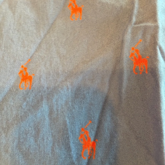 Polo by Ralph Lauren Men’s Blue Pajama Pants with Orange Polo Detail Size XL - Picture 5 of 6